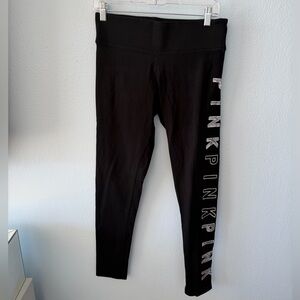 PINK Victoria's Secret Black Logo Side-Strip Leggings